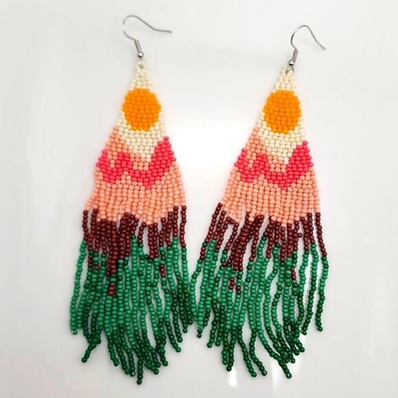 Boho Beaded Earrings - Picture 2 of 7